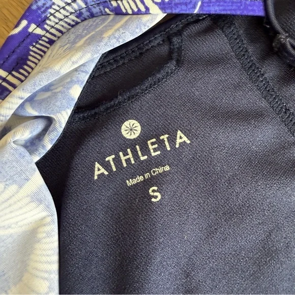 Athleta Batik Floral Mesh Detail Plunge Back Swimsuit - Picture 6 of 8